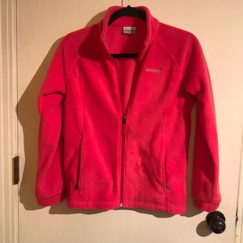 Columbia youth pink fleece jacket